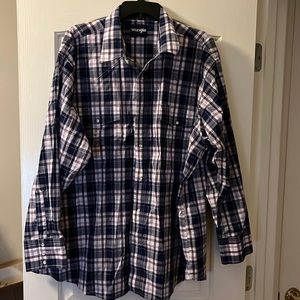 Wrangler men’s 3X purple plaid western shirt